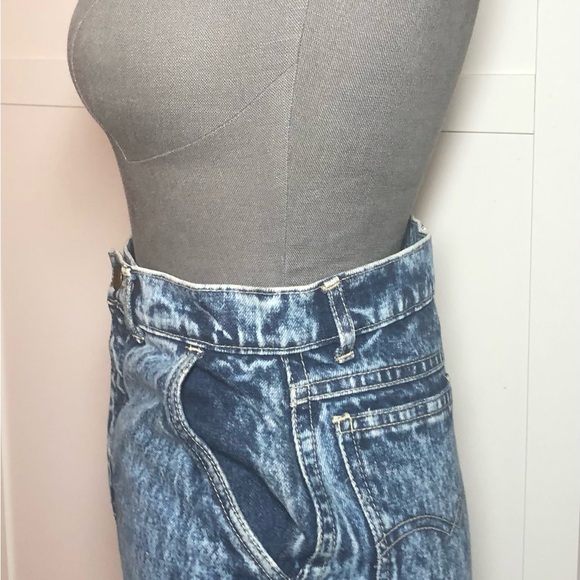 Vintage 80s High Waisted Denim Pencil Skirt - XS - Paddock’s Jet Setter - Picture 4 of 5